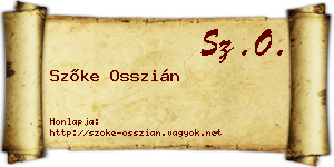 Szőke Osszián névjegykártya