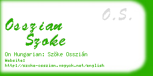 osszian szoke business card