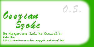 osszian szoke business card